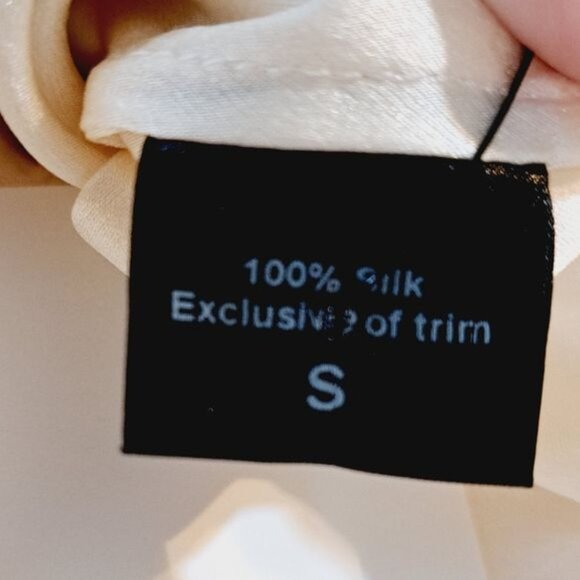 Jenni kayne Cream Silk Long Line Oversized Blouse Siae Small - Picture 7 of 8